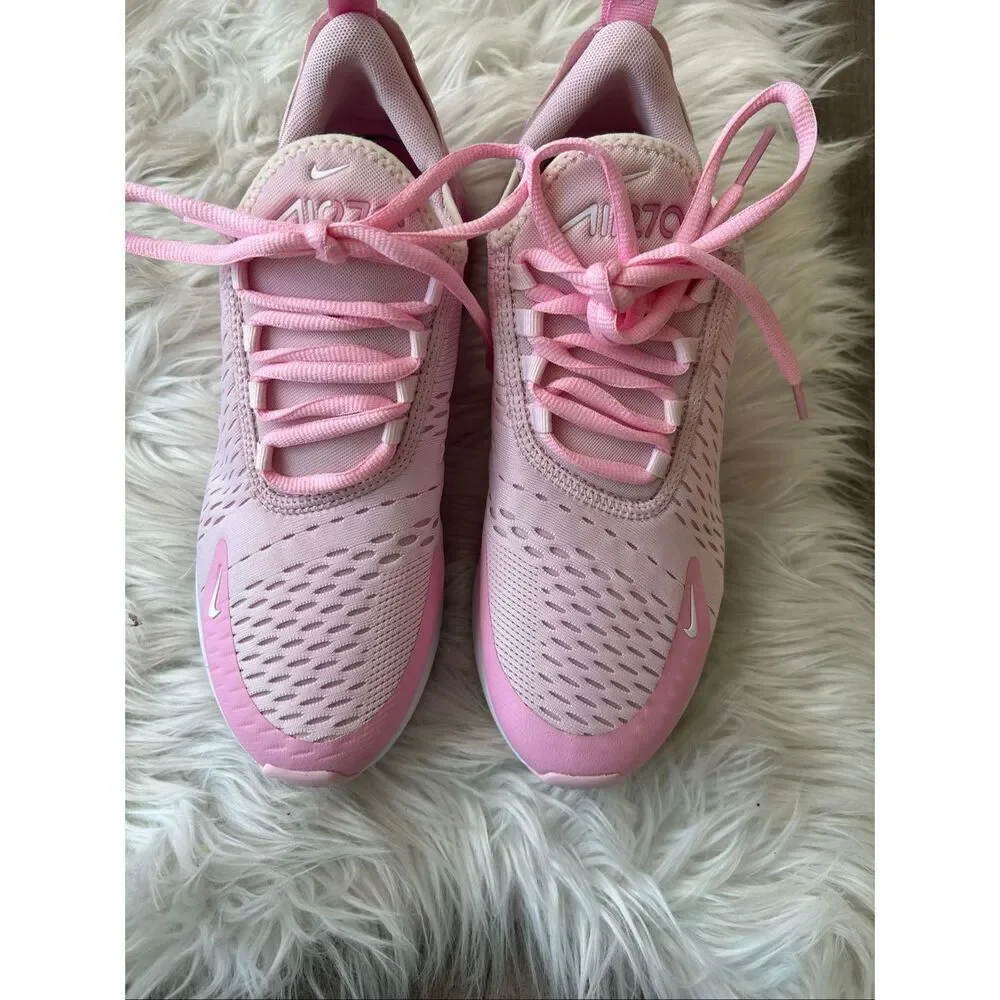 Nike Air Max 270 GS Pink Foam White Sneakers Size 7Y CV9645-600